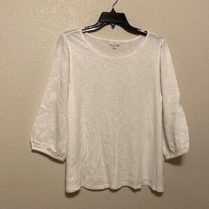J. Jill mixed-media white blouse